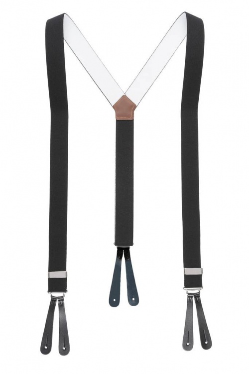 Pants Trimming Shop Mens Black Elastic Suspenders X Shape Plain Adjustable Braces with Strong Metal Clip for Trousers 35mm Jeans 